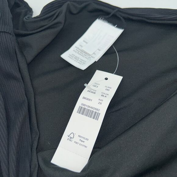 NWT J. Crew Black Ribbed High Rise Cheeky Bikini Swim Suit Bottom Size 2X - Picture 6 of 9